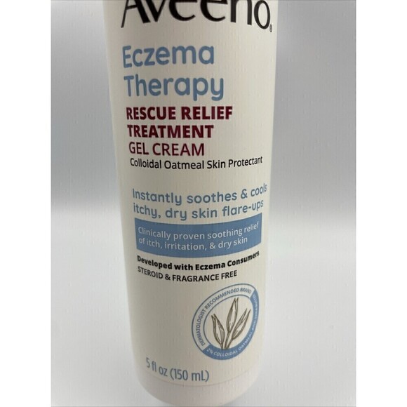 Aveeno Eczema Therapy Rescue Relief Treatment Gel Cream, 5 oz FREE SHIPPING - Picture 2 of 5